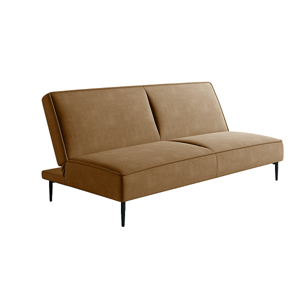 Este диван-кровать трехместный, прямой, без подлокотников, велюр коричневый Velutto 23 - Вид 1