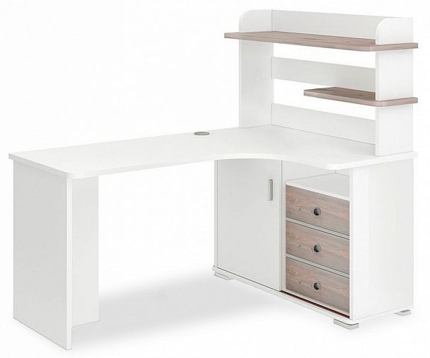 Стол компьютерный Домино СР-165 Белый/Нельсон правый - Вид 1