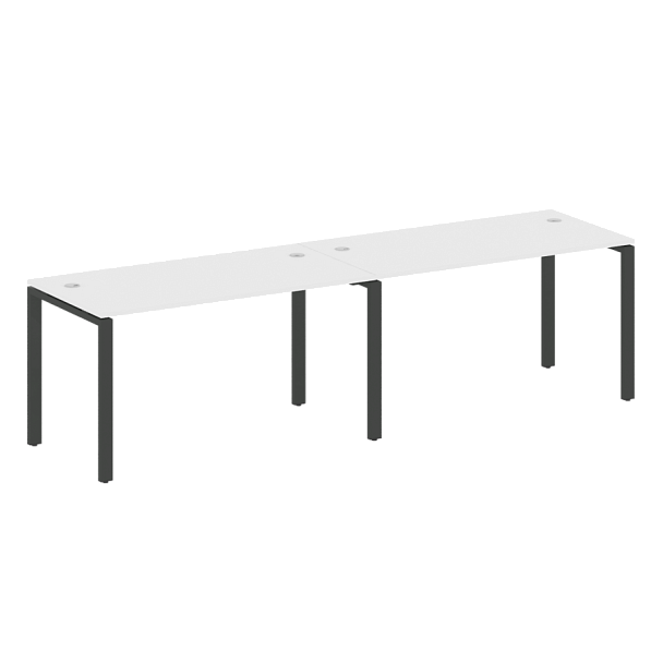 Metal System Р. ст. на 2 раб. места на П-образном м/к БП.СМ-2.3 Белый/Антрацит металл 2800*720*750 - Вид 1