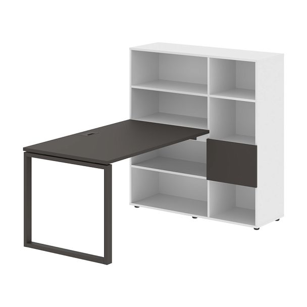 Стол-стеллаж EQRST 1213 Мокко/Мокко/Белый 1790х1250х1355 EDIS - Вид 1