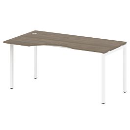 Metal System Quattro Стол криволинейный левый на П-образном м/к 40БП.СА-1 (L) Вяз/Белый металл 1600*900*750 - Фото предпросмотра