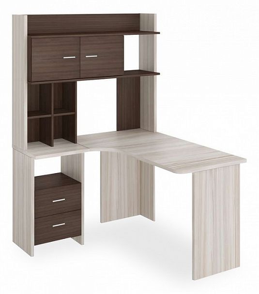 Стол компьютерный Домино Lite СКЛ-Угл130+НКЛХ-120 КШ ЛЕВ Карамель/Шамони левый - Вид 1