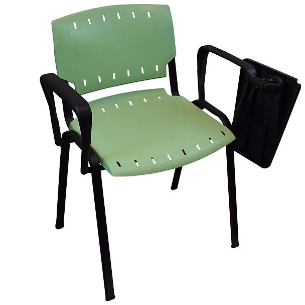 Конференц - стул Sigma c подлокотниками и столиком, зеленый - Вид 1