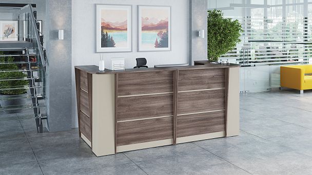 Стол ресепшн New Line 100,4x40x74 дуб шамони темный - Вид 4