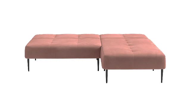 Monaco диван-кровать с шезлонгом, без подлокотников, бархат пудровый 15 - Вид 5