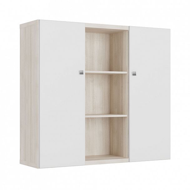 Шкаф средний с распашными дверьми Zion 140x42x128 светлый дуб - Вид 1