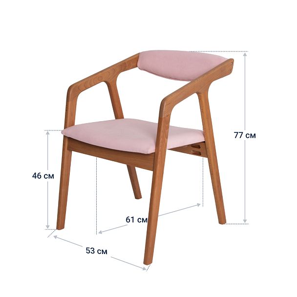 Полукресло Fendi, велюр Teddy 324, каркас бук под лак - Вид 5