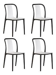 Набор 4 шт Стул обеденный DOBRIN ADAM (черный/белый) - Фото предпросмотра
