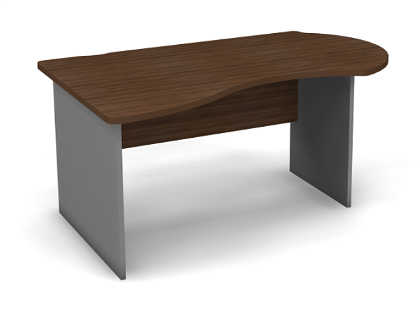 Стол асимметричный L,R 1600 Берлин Орех Вармия/Серый СА 160 - Вид 1