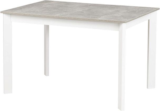 Обеденная группа стол раздвижной Стил 120 Бетон/Белый и 2 стула Бергольф Белый/Серый велюр - Вид 3