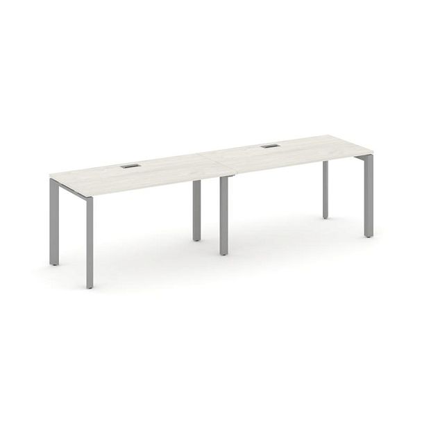 Style Project Next Рабочая станция односторонняя SN-59P.ORS-003 Дуб Наварра/Металл Серый/Серебро Заглушка 2760*600*750 - Вид 1