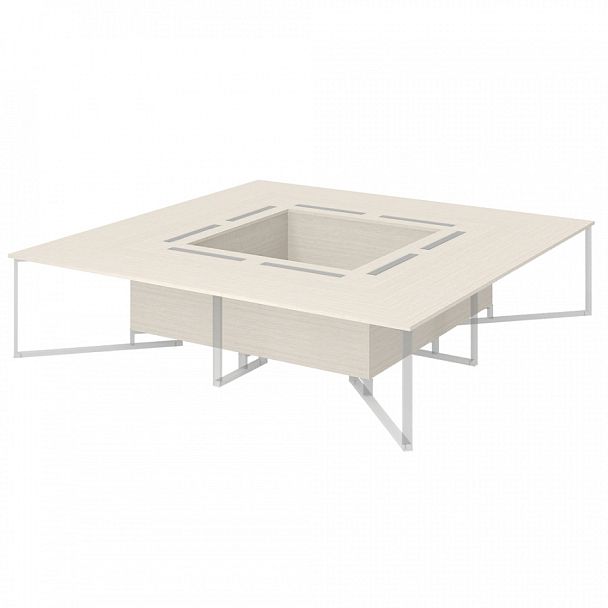 Стол для переговоров на 16 человек квадратный "Компьютерные столы"  ПК-ФРМ-СТГ320Х320-В2-30 дуб альпийский - Вид 1