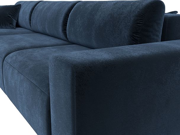 Диван угловой Лига-036 НПБ Классик Лонг левый угол Велюр синий - Вид 4