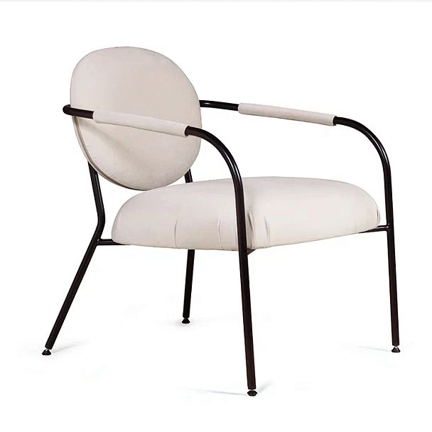 Лаунж кресло EGO, велюр белый - Вид 4