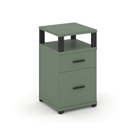 Concept Тумба приставная 1 ящ.+1 распаш. фасад с надставкой CN.TUP-006 B Кобо/Металл Черный 420*420*750 - Фото предпросмотра