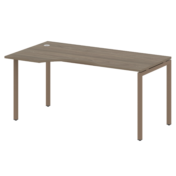 Metal System Quattro Стол криволинейный левый на П-образном м/к 40БП.СА-1 (L) Вяз/Мокко металл 1600*900*750 - Вид 1