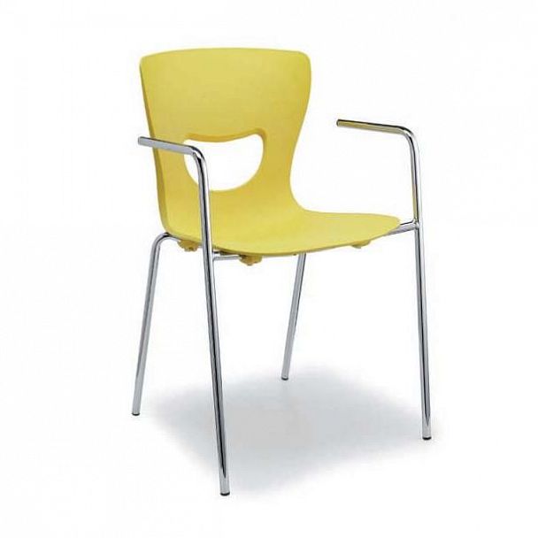 Стул PLUTO (4 ножки с подлокотниками), желтый - Вид 1