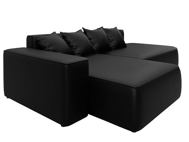 Диван угловой Лига-065 угол левый Экокожа черный - Вид 3