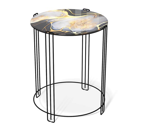 Столик журнальный Sheffilton SHT-CT53 черный алмаз/черный муар - Вид 1