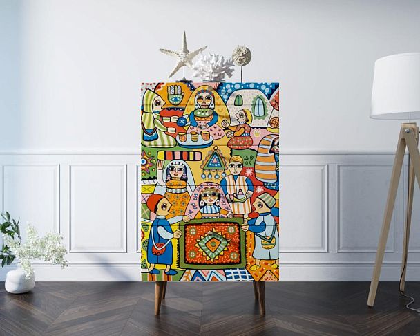 Комод высокий Berber 1 принт арт BB10/Print_01 - Вид 4