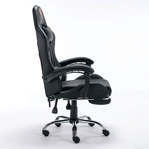 Кресло компьютерное BRABIX "Dexter GM-135", подножка, две подушки, экокожа, черное, 532800 - Вид 3