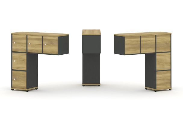 Concept Надставка низкая CN.ONN-007 Дуб Винченцо/Антрацит/Металл Антрацит 1099*365*1130 - Вид 1