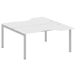 Metal System Quattro Р. ст. криволинейная на П-образном м/к 50БП.РАС-СА-2.1 Белый/Серый металл 1600*1835*750 - Фото предпросмотра