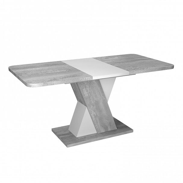 Стол раскладной Bruno (120+40) бетонный камень/белый бриллиант - Вид 2