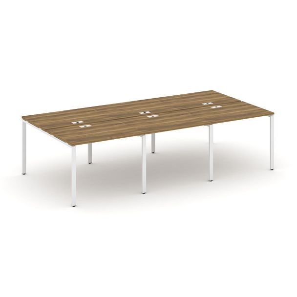 Concept Рабочая станция на 6 мест CN.DRS-009 Сандал Янтарный/Металл Белый 2940*1480*750 - Вид 1