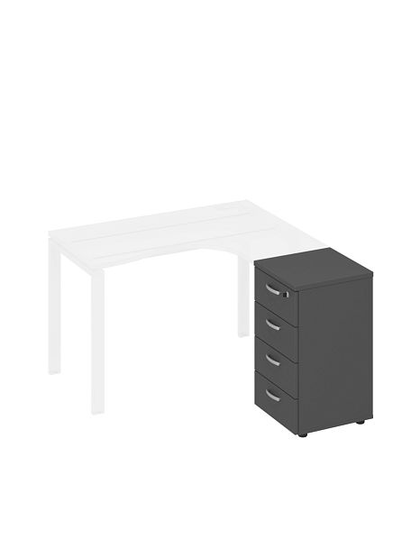 Тумба приставная 4-х ящичная с замком A4 А4 9223 БП антрацит премиум - Вид 1