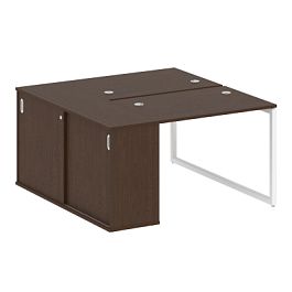 Metal System Quattro Р. ст. с шкафом-купе на О-образном м/к 40БО.РС-СШК-1.1 Т Венге/Белый металл 1410*1475*750 - Фото предпросмотра