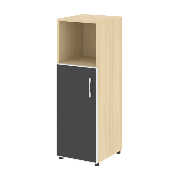 Yalta Шкаф узкий LT.SU-2.2 R (L) black Акация/Стекло black 400*450*1195 - Вид 1