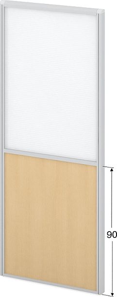 Модуль комбинированный "Мобильные офисные перегородки «Логика»"  ПК-ЛГ-МДК200х80/90П/Д-В1-534 белый - Вид 1