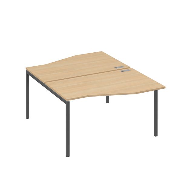 Рабочая станция каркас DUE столы (2х140) Техно A4 А4 Б2 190 БП натуральный дуб / металлокаркас антрацит - Вид 1