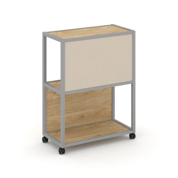 Shelf Mobile Стеллаж 3 уровня 1 секция VR.LT-STK-303.12 Тиквуд Светлый/Металл Серый/W-04 1200*400*1046 - Вид 1