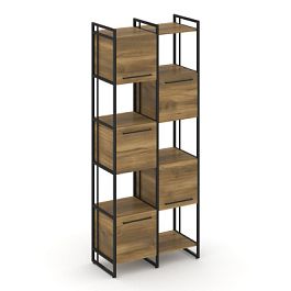 Rift Шкаф комбинированый RF.NS-003 Сандал Янтарный/Металл Черный 820*396*2010 - Фото предпросмотра