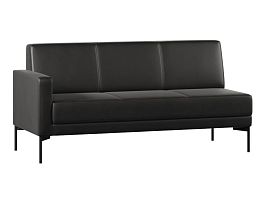 Модуль Everprof Gamma с подлокотником трехместный правый Экокожа Черный - Фото предпросмотра