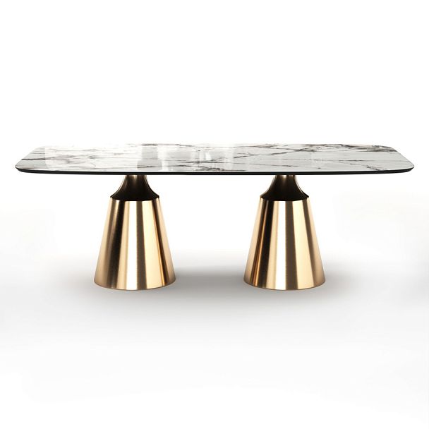 Стол овальный Lucas 230, керамика глянцевая, белая - Вид 1