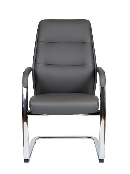 Кресло офисное / Nancy CF grey / алюминиевая  база/ серая экокожа - Вид 2