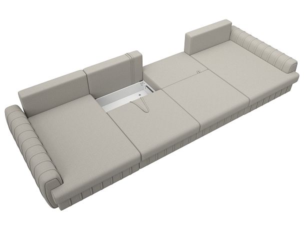 Диван П-образный Лига-057 НПБ Лонг Рогожка бежевый - Вид 8