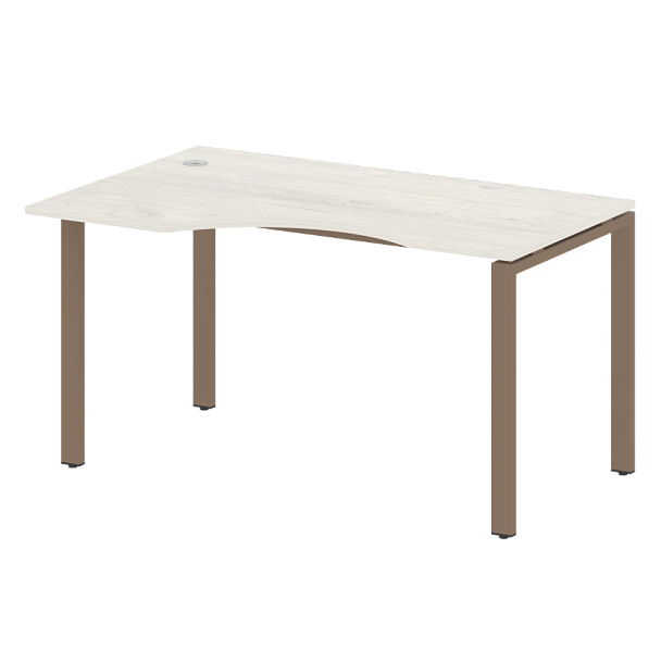 Metal System Стол криволинейный левый на П-образном м/к БП.СА-2 (L) Дуб наварра/Мокко металл 1400*900*750 - Вид 1