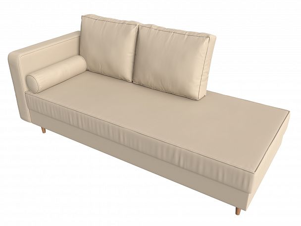 Кушетка Прайм левый (полностью экокожа бежевая) - Вид 5