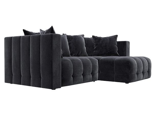 Диван угловой Лига-052 НПБ угол универсальный Велюр серый - Вид 3