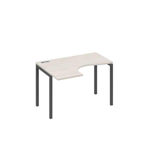 Стол эргономичный левый "Классика" на металлокаркасе DUE A4 А4 Б2 031 БП дуб / металлокаркас антрацит - Вид 1