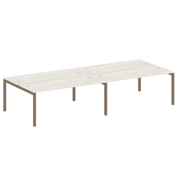 Metal System Quattro Р. ст. на 4 раб. места на П-образном м/к 50БП.СМ-4.5 Дуб наварра/Мокко металл 3600*1475*750 - Вид 1