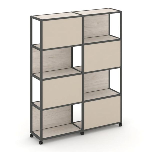 Shelf Mobile Стеллаж 5 уровней 2 секции VR.LT-STK-516.10 Денвер Светлый/Металл Антрацит/W-04 1970*400*2000 - Вид 1