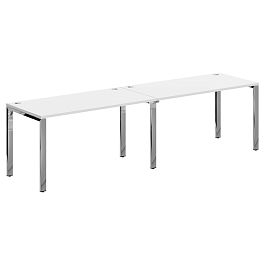 Стол 2-х местный XGWST 2870.1 Белый/Нержавеющая сталь 2800х700х750 XTEN GLOSS - Фото предпросмотра