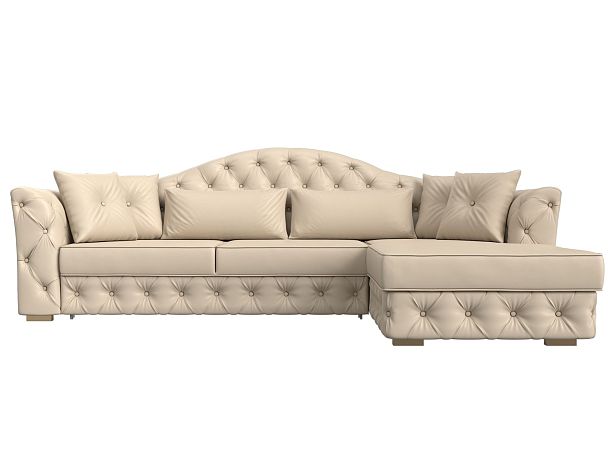 Диван угловой Артис правый угол Экокожа бежевый - Вид 2