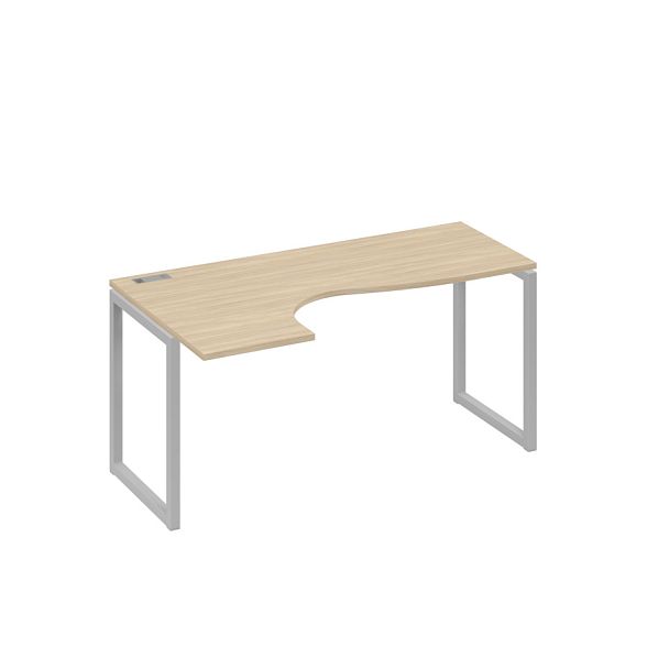 Стол эргономичный левый "Классика" на металлокаркасе QUATTRO A4 А4 Б4 035 БП дуб скандинавский / металлокаркас серый - Вид 1
