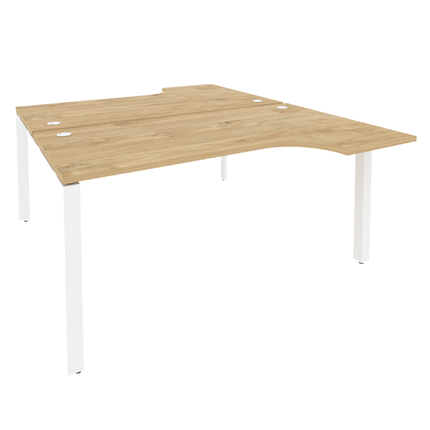 Onix Рабочая станция на П-образном м/к O.MP-D.SA-1 Тиквуд светлый/Белый металл 1580*1995*750 (1475/460) - Вид 1